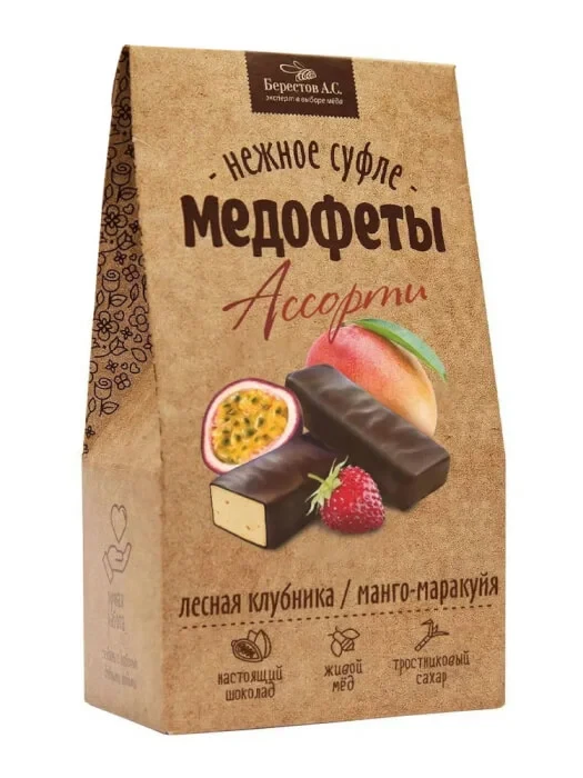 №2 Берестов Медофеты Манго маракуйя и клубникой,150г    в Егорьевске