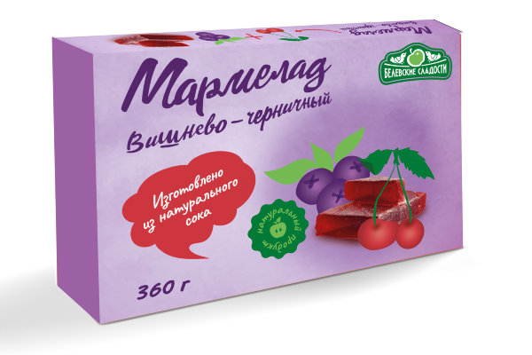 №2 Мармелад  "Вишнево-черничный" белевский 360г   в Егорьевске