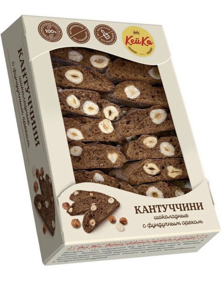  Кей Ко Кантуччини шоколадные с фундучным орехом, 200г  в Егорьевске