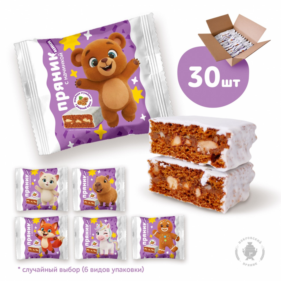  Пряник МИНИ  коробка (30шт по 60г) в Егорьевске